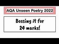 Video thumbnail for Unseen Poetry Question AQA GCSE 2022
