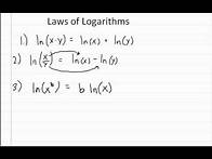 Video thumbnail for Laws of Logarithms, e, Natural Log, ln