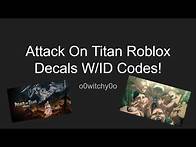 Video thumbnail for Attack On Titan ROBLOX DECALS W/ID CODES!
