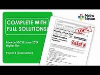 Video thumbnail for COMPLETE WITH FULL SOLUTIONS! - Edexcel GCSE June 2024 Higher Tier Paper 3 (Calculator)