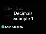 Video thumbnail for Comparing decimals example 1 | Decimals | 4th grade | Khan Academy