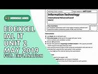 Video thumbnail for Edexcel IAL IT - AS - May 2019 Unit 2 Past Paper Solution