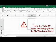 Video thumbnail for How To Type Or Insert Warning Symbol In Ms Word And Excel