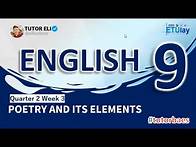 Video thumbnail for Poetry and Its Elements || Grade 9 English || Quarter 2 Week 3