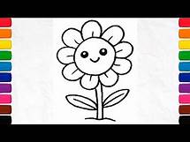 Video thumbnail for Easy Flower Drawing, Painting and Coloring for Kids, Toddlers | How to Draw a Cute Flower
