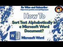 Video thumbnail for How To Sort Text Alphabetically in a Microsoft Word Document?