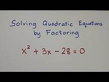 Video thumbnail for Solving Quadratic Equations by Factoring @MathTeacherGon