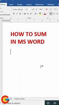 Video thumbnail for How to Use SUM Formula in MS Word | MS Word Shortcut Keys | #shorts
