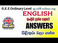 Video thumbnail for O/L English 2025 Answers බලා ගැනීමට #olenglish #Answers