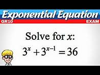 Video thumbnail for Exponential Equation Grade 10