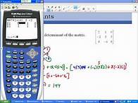 Video thumbnail for Finding the Determinant of a Matrix on the Calculator