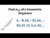 Video thumbnail for Determine the 12th Term of a Geometric Sequence Given the First Several Terms