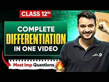 Video thumbnail for Class 12 Maths Board Marathon | Complete Differentiation in One Video | CBSE 12th Boards Preparation