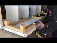 Video thumbnail for Free Time Creation: IKEA Kallax Hack - Hallway bench with storage (Adding pallet wood legs)