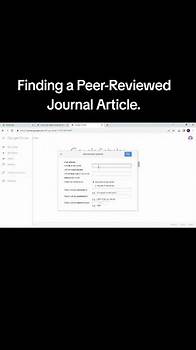 Video thumbnail for How to find a peer -reviewed Journal article using Google Scholar.