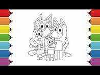 Video thumbnail for Coloring Bluey Family Coloring Page | Bluey, Bingo, Chilli, Bandit