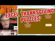 Video thumbnail for Excel Obstacle Course Thanksgiving Puzzles