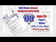 Video thumbnail for MDDM- 1MA1 Edexcel- Higher Predicted topic papers- Summer 2025- 1H
