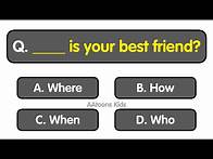 Video thumbnail for English Quiz for Kids | English Grammar Quiz for grade 3 | Question Words Quiz | Quiz Time