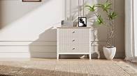 Video thumbnail for Large White 3 Drawer Dresser, Painted 30 Inch Tall Wood Nightstand with Storage, Wide Modern Chest of Drawers with Ball Bearing Slide for Bedroom Hallway Living Room Entryway Office