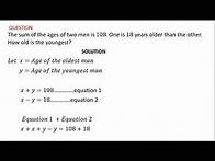 Video thumbnail for 13 Solving Word Problems using Simultaneous Equations