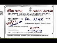Video thumbnail for O'level Mathematics NOVEMBER 2023 PAPER 1 ZIMSEC @mathszoneafricanmotives