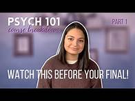 Video thumbnail for PSYCH 101 Crash Course 2020 (PART 1) // FULL Course Breakdown: WHAT YOU NEED TO KNOW FOR YOUR FINAL