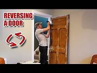Video thumbnail for Re-hanging door to open the other way - door restoration project (part 2)