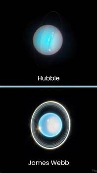 Video thumbnail for Uranus as seen by Hubble and the James Webb #space #science #shorts #astronomy #uranus #reels