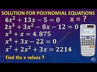 Video thumbnail for Solve polynomial equations in scientific calculator