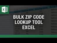 Video thumbnail for Bulk Zip Code Lookup Tool in Excel