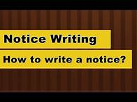 Video thumbnail for Notice Writing Format - How to write a Notice ? examples, topics