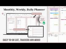 Video thumbnail for WEEKLY PLANNER Google Sheets Template - Monthly Calendar - Daily Schedule Spreadsheet