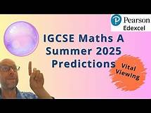 Video thumbnail for Summer 2025 Edexcel IGCSE Maths A Higher Predictions: Ace Your Exam with Expert Insights
