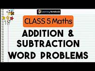 Video thumbnail for Word Problems addition and subtraction