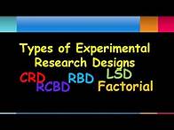 Video thumbnail for Types of Experimental Research Designs - CRD RBD RCBD LSD FD - Research Methods - Practical Research