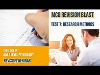 Video thumbnail for Test 7: AQA A Level Psychology: MCQ Revision Blast: Research Methods