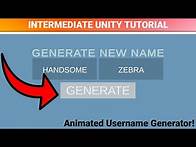 Video thumbnail for Generate USERNAMES RANDOMLY In Unity! [INTERMEDIATE TUTORIAL]