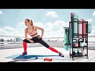 Video thumbnail for Home Gym Storage, 3 Tiers Workout Equipment Organizer with Wheels for Yoga Mats