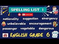 Video thumbnail for English Grade 6 Spelling List 1