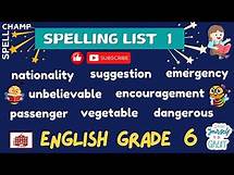 Video thumbnail for English Grade 6 Spelling List 1