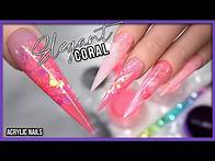 Video thumbnail for DIY LONG Coral Stiletto Acrylic Nails