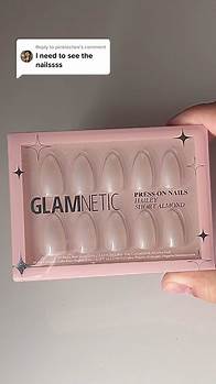 Video thumbnail for Gloria J (@glojaw) - Best Glamnetic Hailey Nails: Short Almond Press-Ons for Nail Inspo