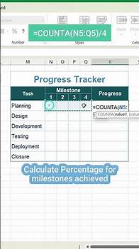 Video thumbnail for Progress Tracker In Excel | How to Create Progress Bar In Excel #exceltips #exceltutorial #shorts