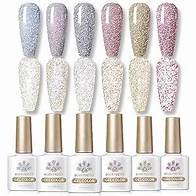 Video thumbnail for Born Pretty Reflective Glitter Gel Polish Gold Silver Glitter Sparkly Shiny Disco DJ LED Gel Nail Polish Nail Varnish 6PCS 7ML