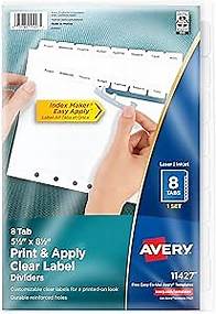 Video thumbnail for Avery 8-Tab Mini Binder Dividers, 5.5" x 8.5", Easy Print & Apply Clear Label Strip, White Tabs, 1 Set (11427)