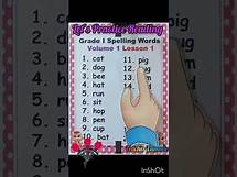 Video thumbnail for GRADE 1 SPELLING WORDS LESSON 1