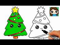 Video thumbnail for How to Draw a Christmas Tree and Star EASY and Cute