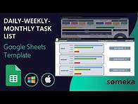 Video thumbnail for Daily Weekly Monthly Task List Google Sheets Template | Track your Tasks with To-Do List