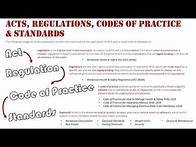 Video thumbnail for Acts, Regulations, Codes of Practice & Standards